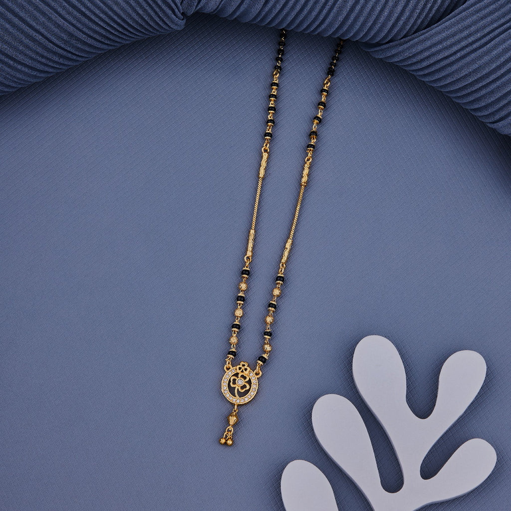 Flower Shape Gold Plated Mangalsutra