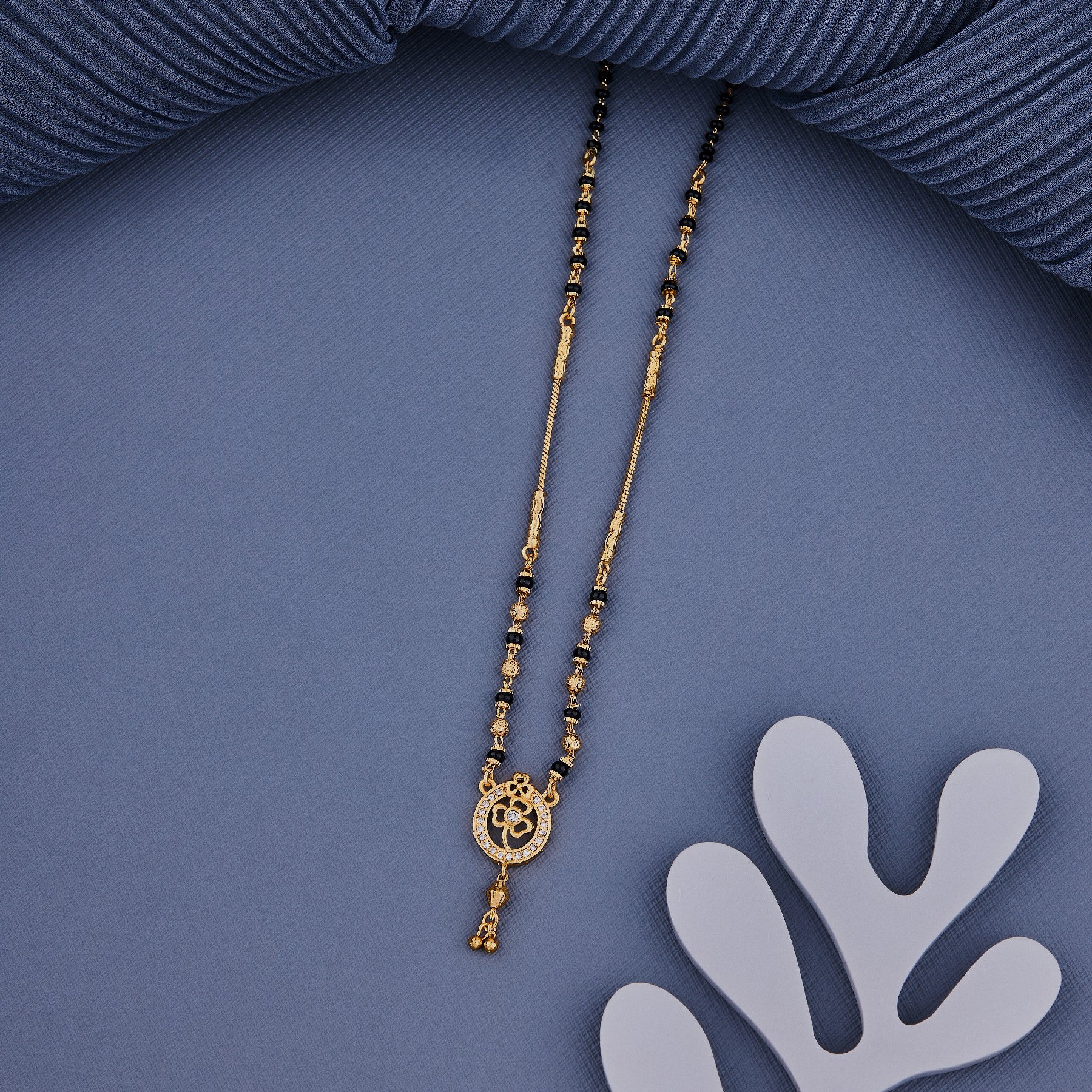 Flower Shape Gold Plated Mangalsutra