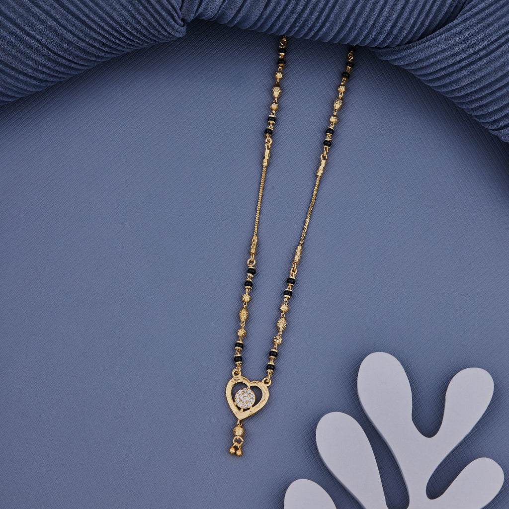 Gold-Plated Artificial Stones and Beads Mangalsutra