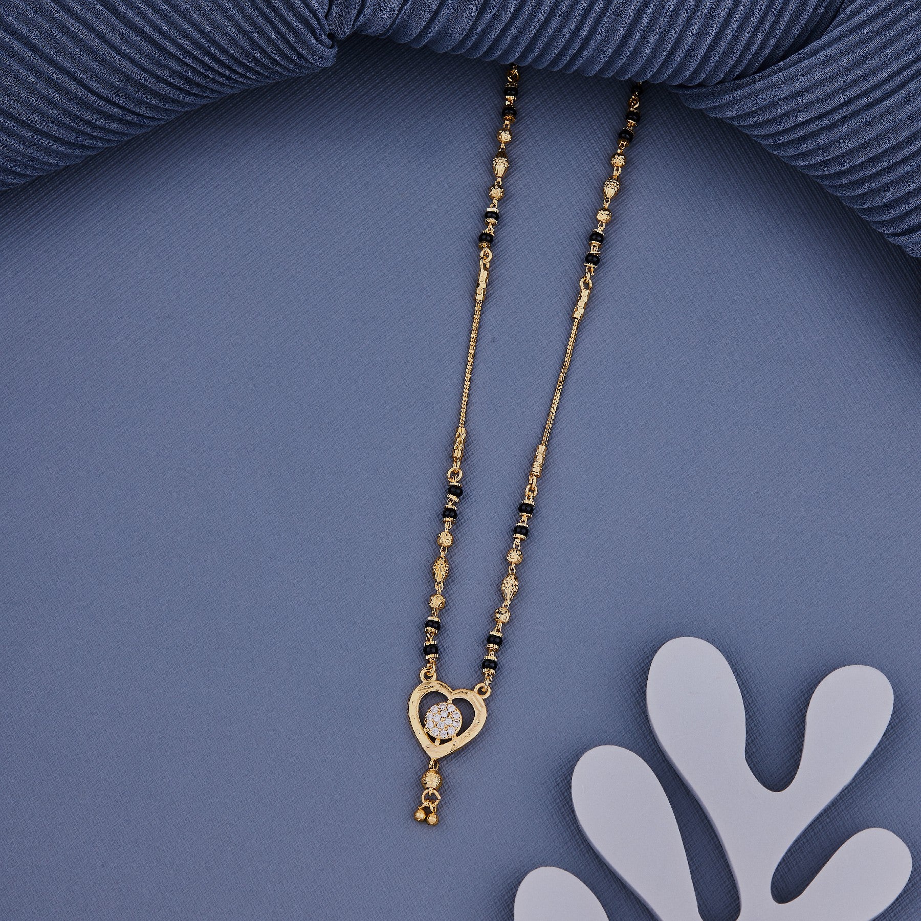 Gold-Plated Artificial Stones and Beads Mangalsutra