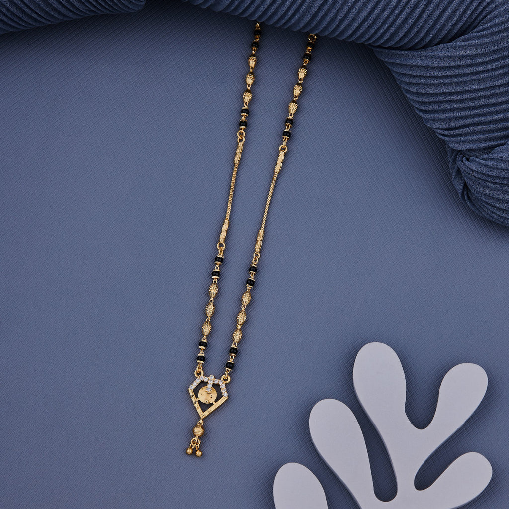 Gold Plated Bow Shaped Mangalsutra with Chain for Women