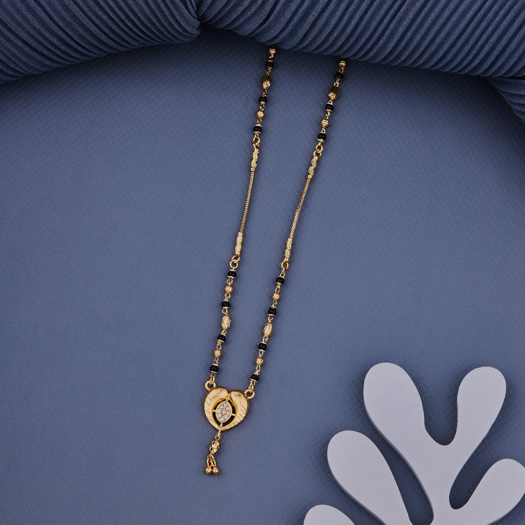 Heart Fish Shape Pendant 18K Gold Plated Mangalsutra
