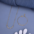 Micro Gold Plated Dual-Tone Beaded Chain & Bracelet Set