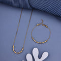 Gold Plated Beaded Necklace & Bracelet Set for Women