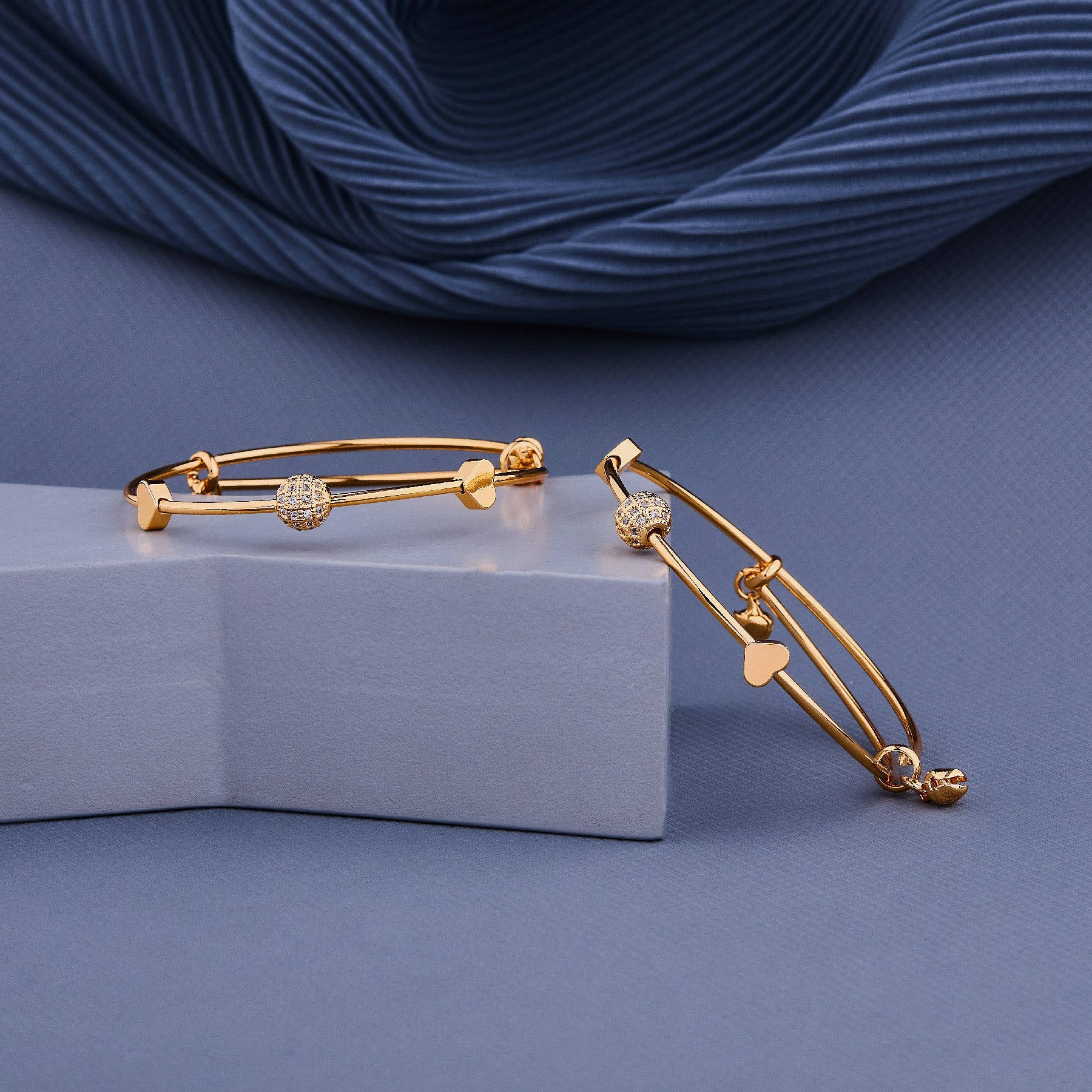 Gold Plated Bracelet & Chain Combo Set for Women