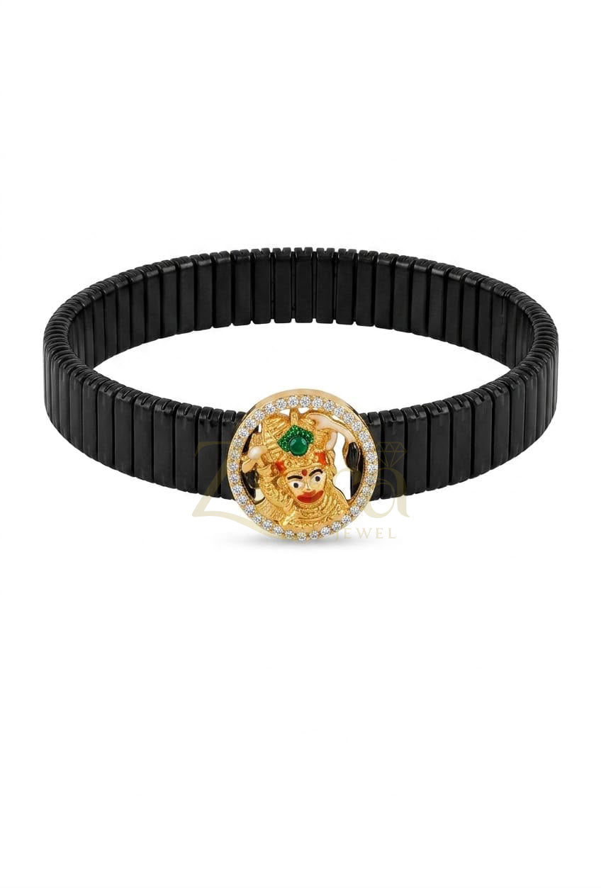 Hanuman Ji Black Stretch Bracelet for Men & Women