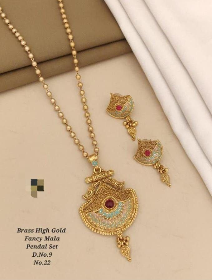 Brass high gold fany mala  set
