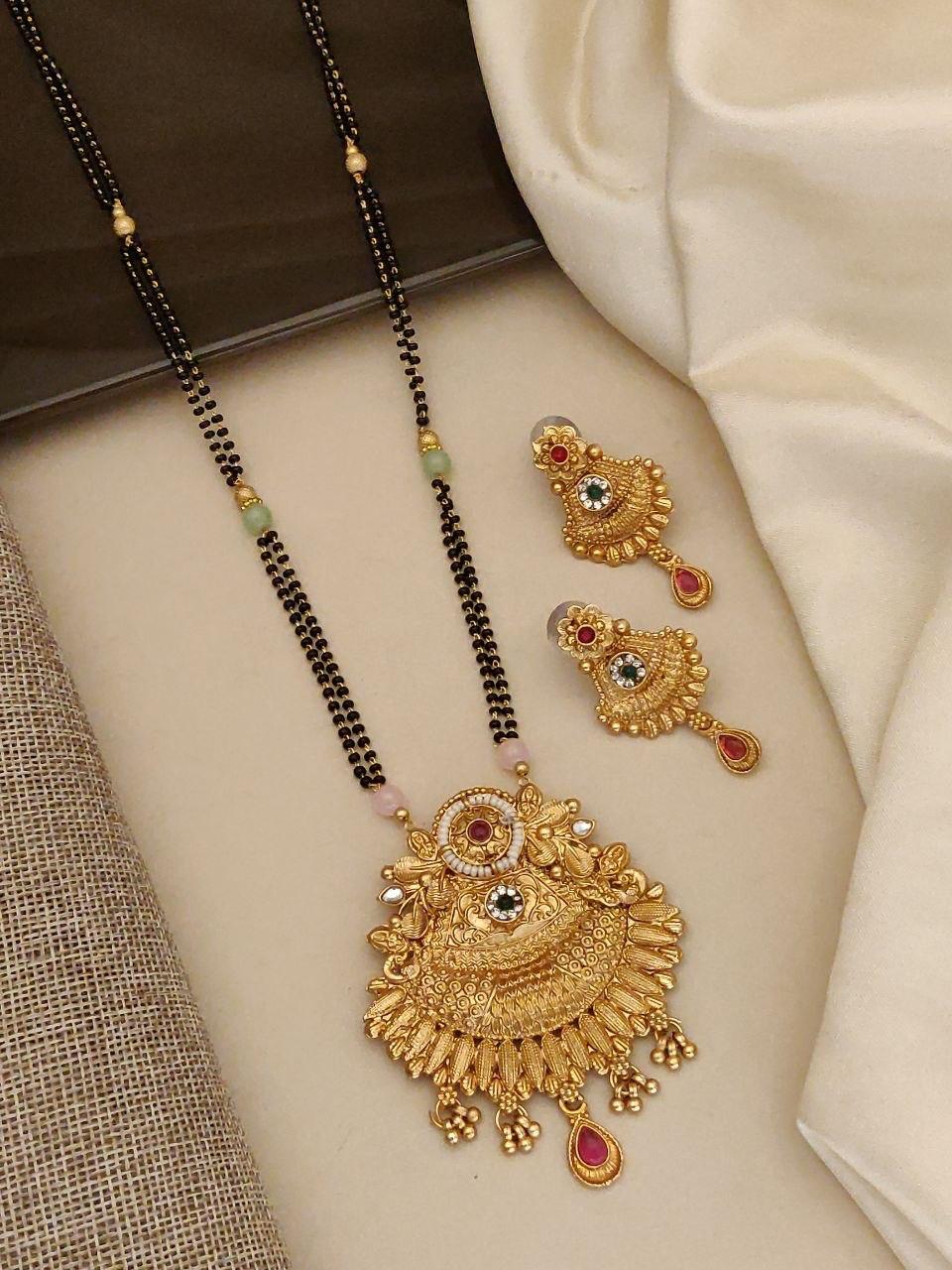 Rajwadi Surya Kundan Elegance Mangalsutra Set