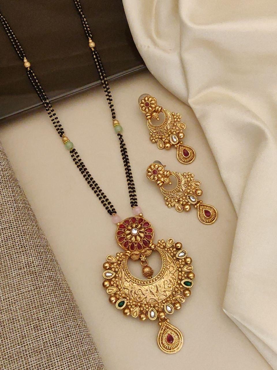 Rajwadi Surajkund Royal Drop Mangalsutra Set