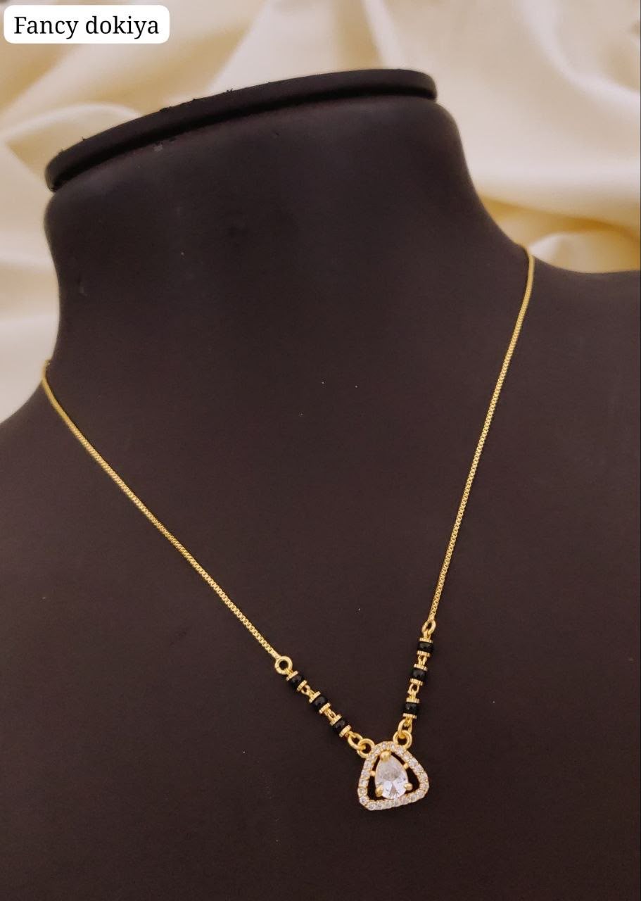 Elegant Short Mangalsutra with American Diamond Star Pendant