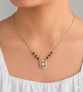 Unique Shape Elegant Short Mangalsutra with American Diamond Star Pendant