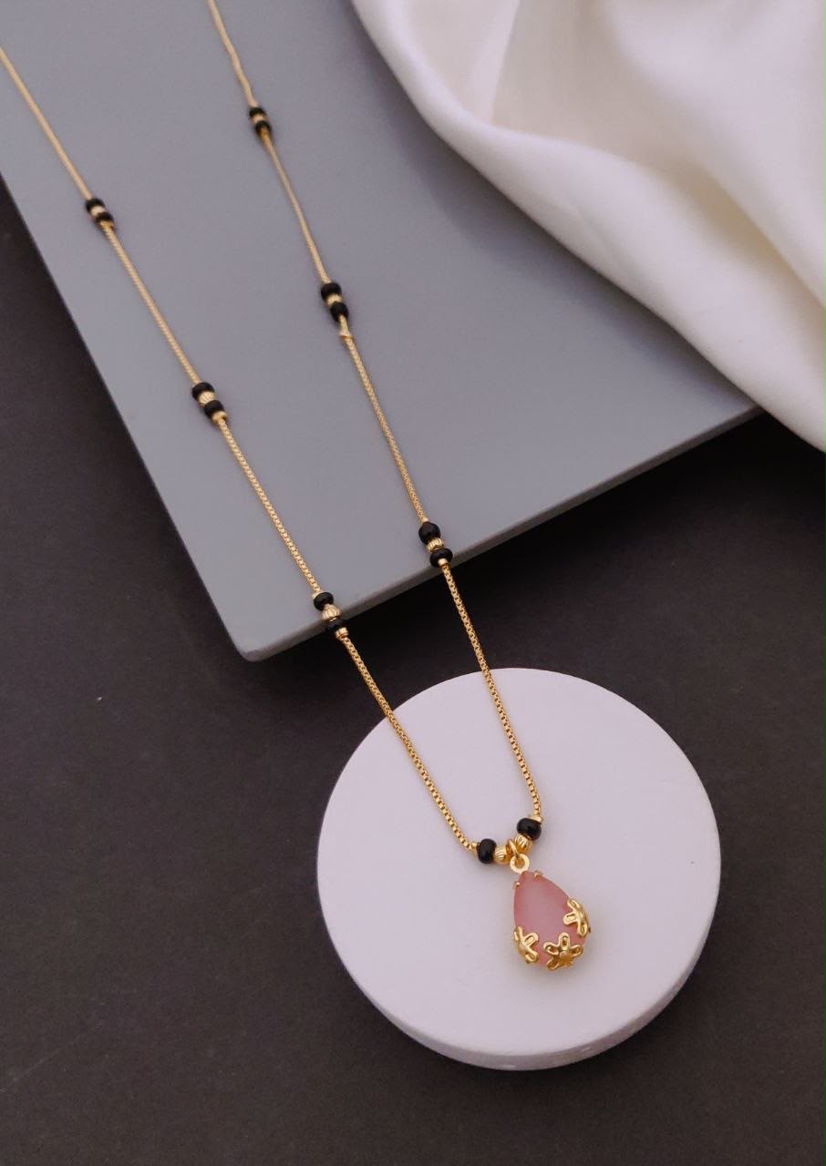 Gold-Plated Zircon Mangalsutra