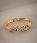 Gold Plated CZ Stone Traditional Openable Bangle (B42)
