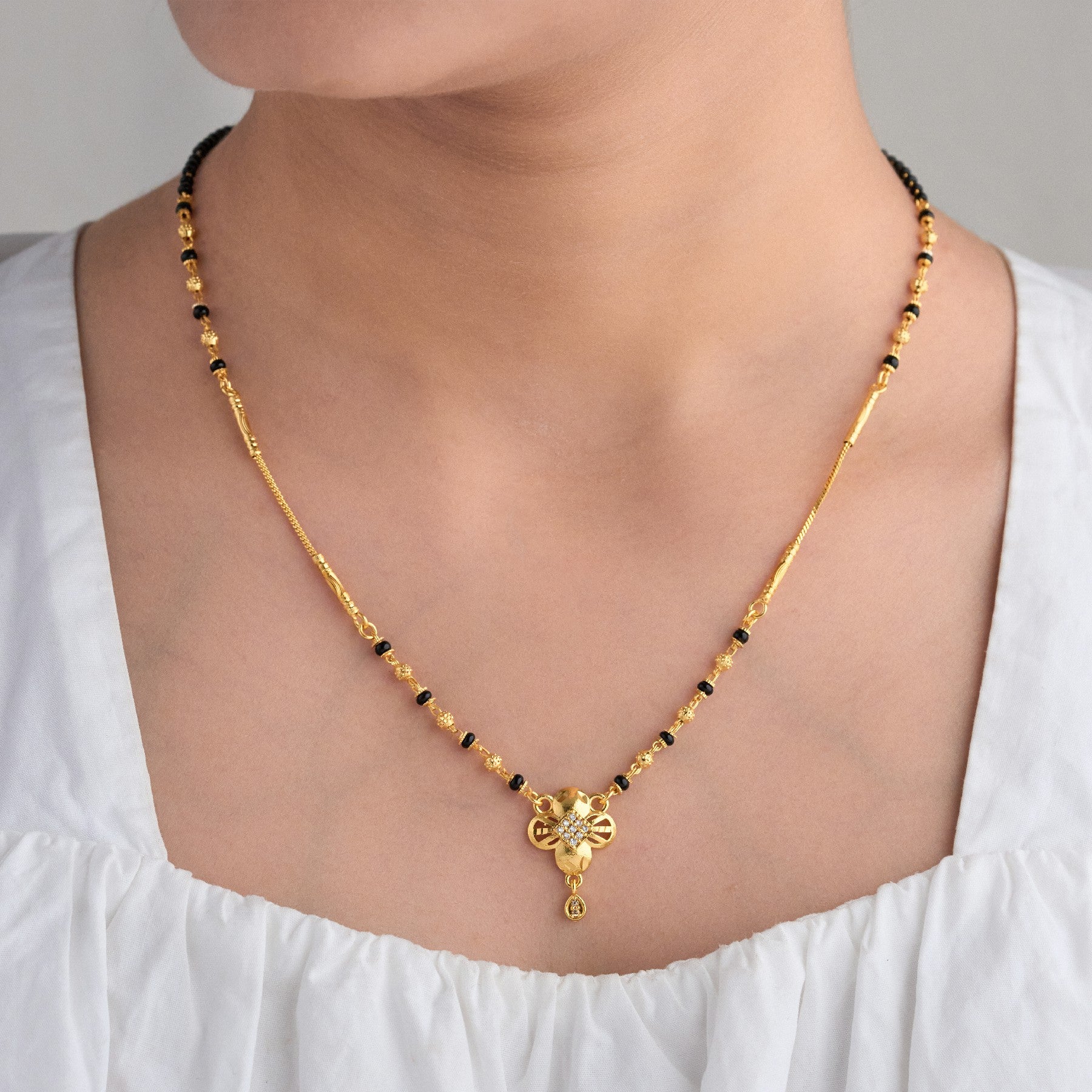 Ziora Mangalsutra - 18K Gold Plated - American Diamond Mangalsutra for women