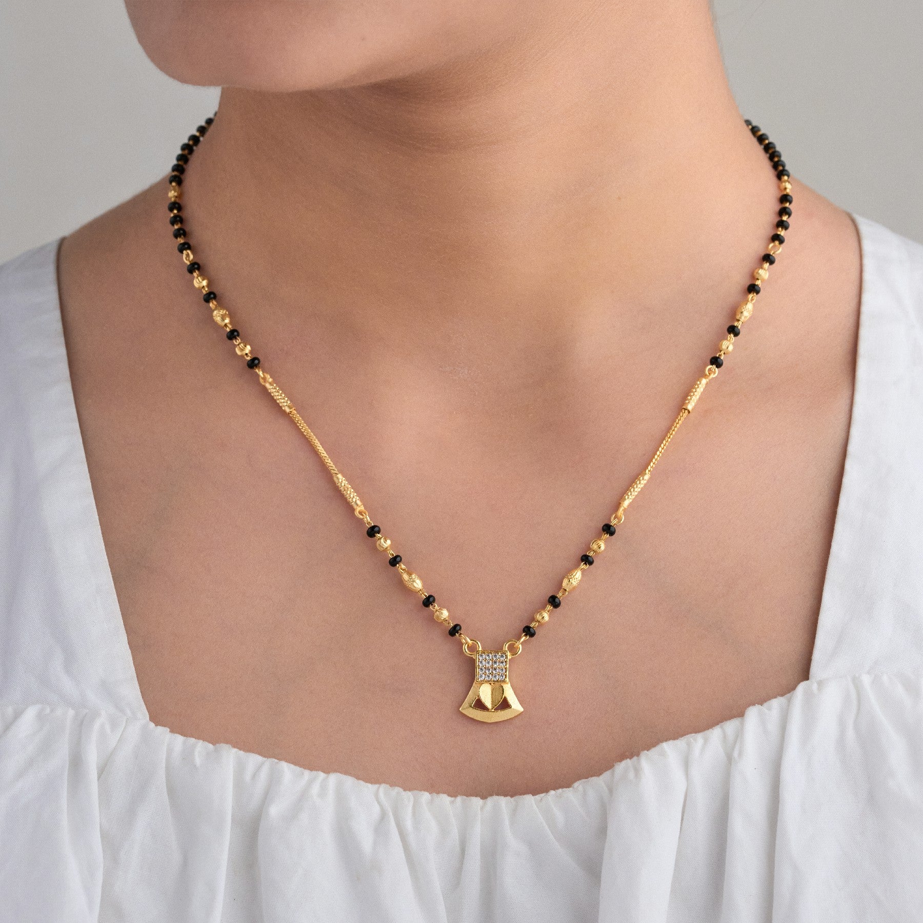 18K Gold Plated Mangalsutra with Designer Pendant