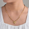 Square Stone Mangalsutra In Gold Finish