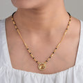 Round Shape Left Design 18k Gold Plated Mangalsutra for women