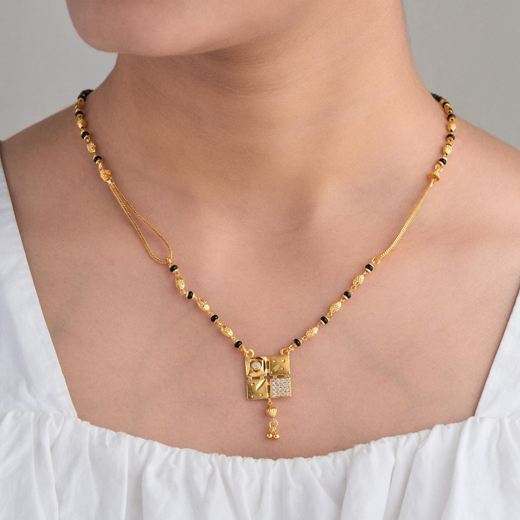 Designer Square Shape Mangalsutra Necklace