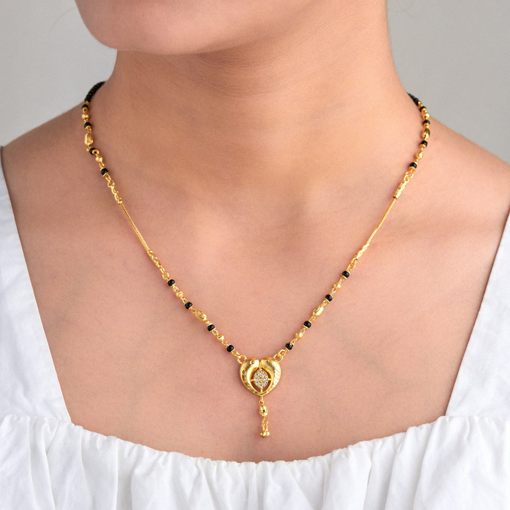 Heart Fish Shape Pendant 18K Gold Plated Mangalsutra