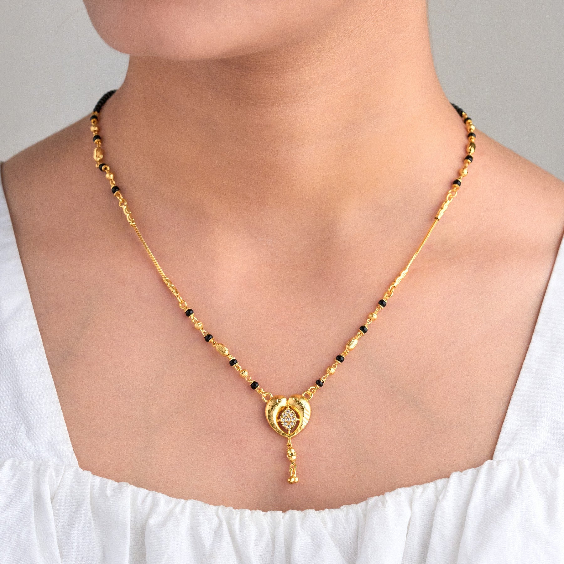 Heart Fish Shape Pendant 18K Gold Plated Mangalsutra