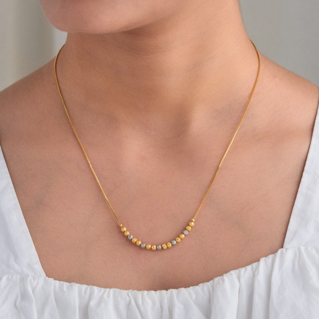 Gold Plated Beaded Necklace & Bracelet Set for Women