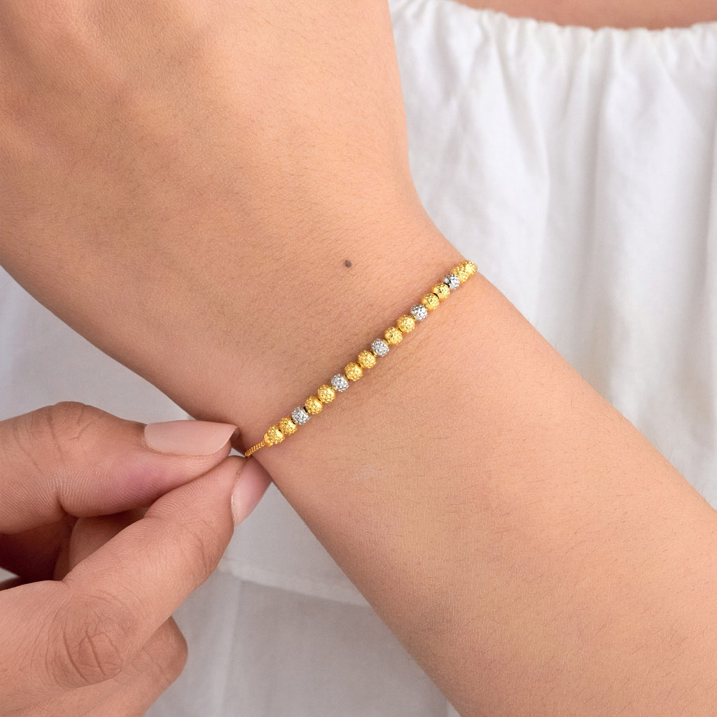 Gold Plated Beaded Necklace & Bracelet Set for Women
