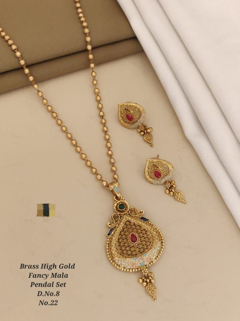 Brass high gold mala set