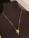 AD Diamond Gold-Plated Hexagon Mangalsutra Pendant Necklace