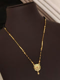 AD Diamond Gold-Plated Round Pendant Mangalsutra