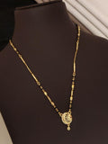 Round Pendant AD Diamond Gold-Plated Designer Mangalsutra