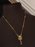 Teardrop Designer AD Diamond Gold-Plated Mangalsutra