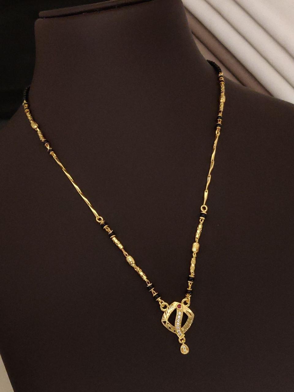 Infinity Heart AD Diamond Gold-Plated Mangalsutra