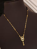 Gold-Plated Oval Heart AD Diamond Gold-Plated Mangalsutra