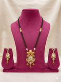 Royal Aura AD Diamond Gold-Plated Mangalsutra Set with Designer Pendant & Earrings