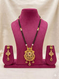 Royal Heritage AD Diamond Gold-Plated Mangalsutra Set with Traditional Pendant + Earrings