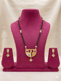Rajwadi Prism Meenakari Mangalsutra Set (Pendant & Earrings)