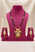 Rajwadi Meher Pearl Bloom Mangalsutra Set (Pendant & Earrings)