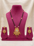 Rajwadi Devika Antique Charm Mangalsutra Set (Pendant & Earrings)