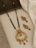 Rajwadi Meenakari Lotus Grace Mangalsutra Set