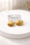 Anti Tarnish Double Heart Drop Gold Plated Earrings