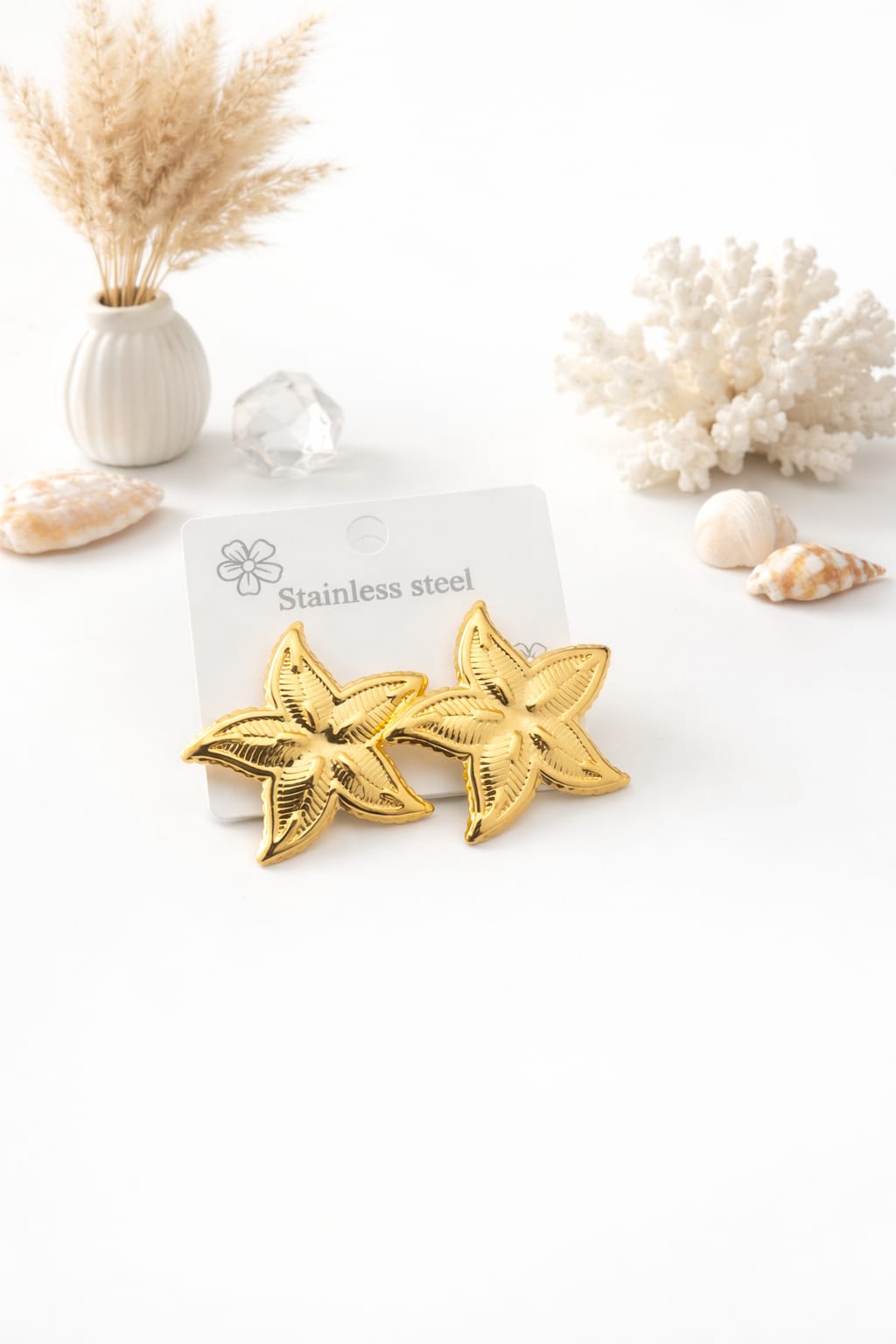 Star Style Gold Statement Earrings
