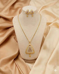 Triveni Prism Triangle Gold Pendant Set