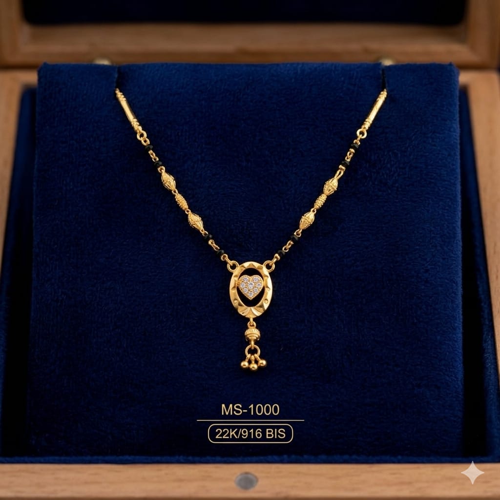 Classic Heart Pendant Gold Plated Mangalsutra for Women