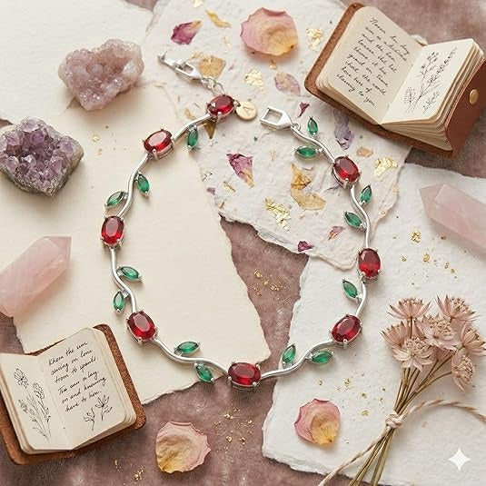 Tulip Bracelet -red green