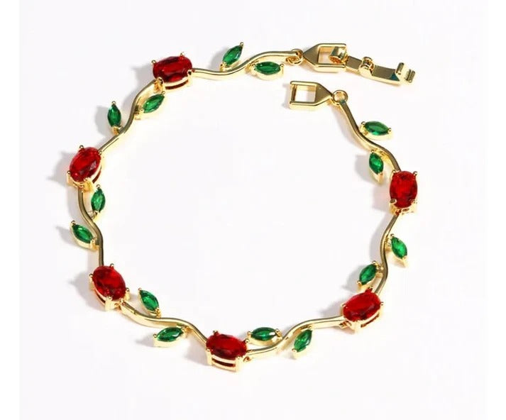 Tulip Bracelet -red green