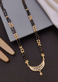 Traditional Black Bead South Mangalsutra | Lightweight Gold Plated Necklace