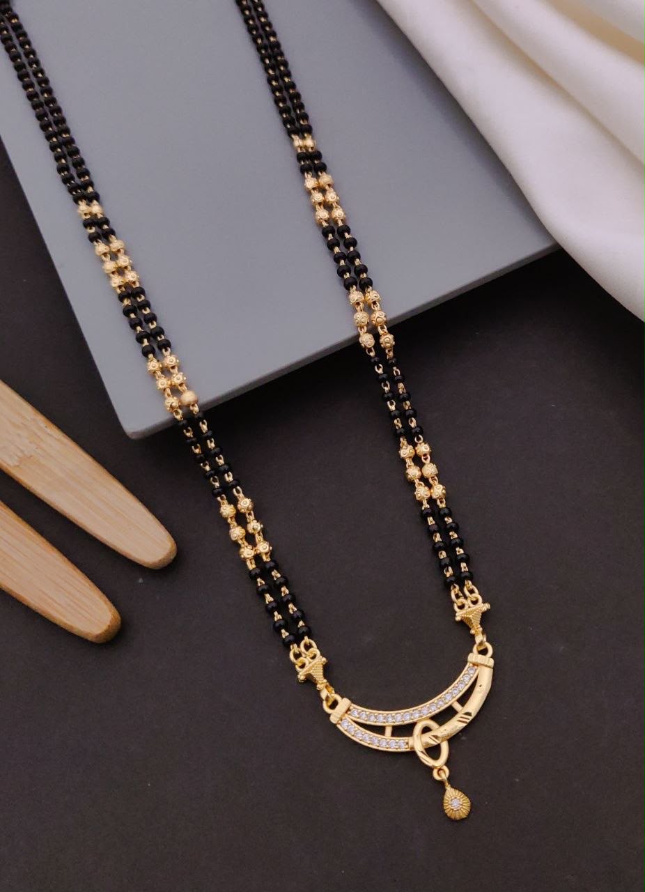 American Diamond Gold Plated Mangalsutra for Women | Premium South Design Necklace