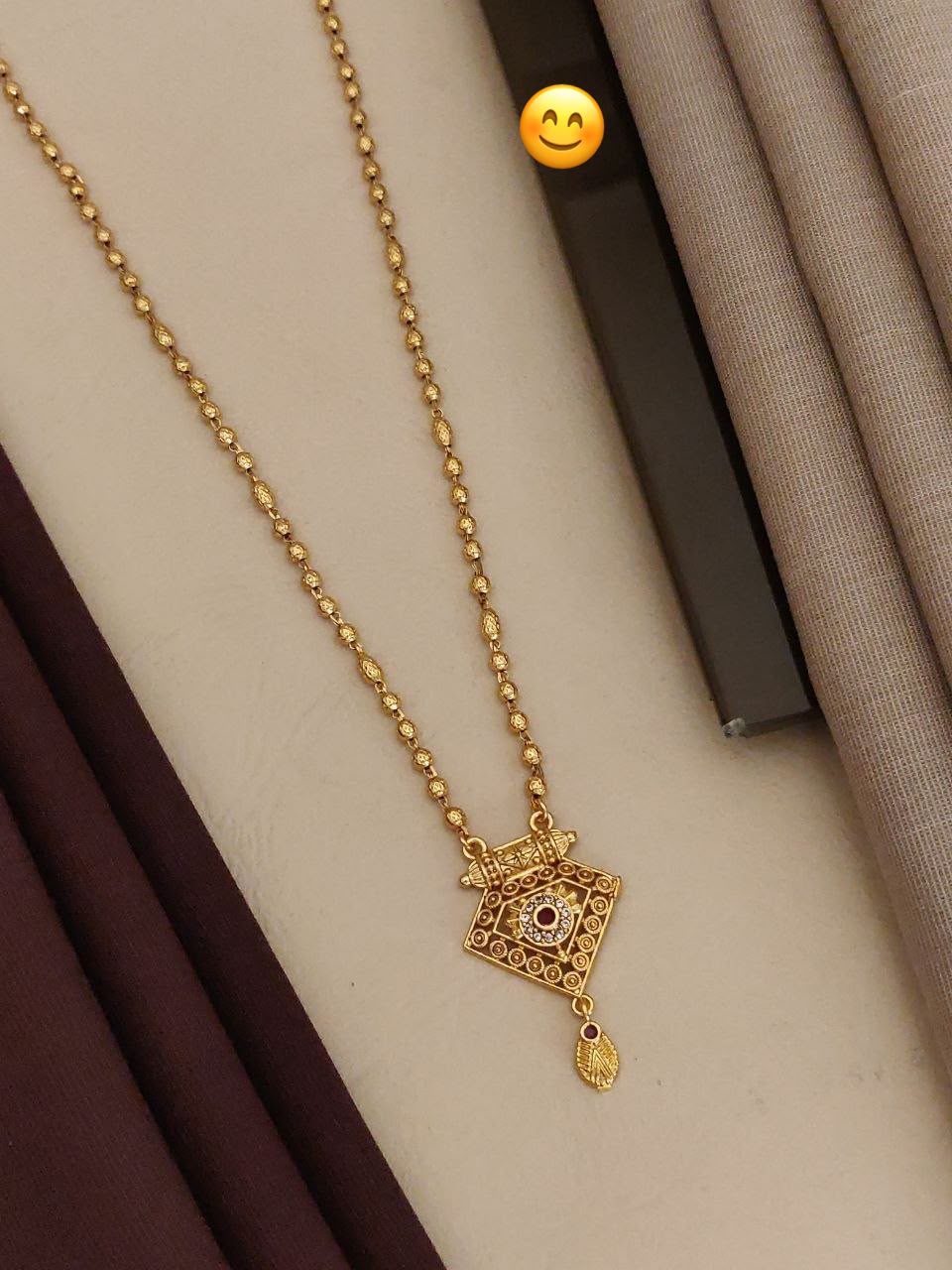Traditional Gold Plated South Pendant Mala Set for Women | American Diamond Necklace