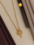 Elegant Gold Plated Acrylic Pendant Mala Set | Traditional Necklace for Women